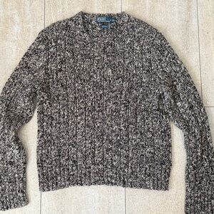 Ralph Lauren Men's Black and White Crewneck Sweater